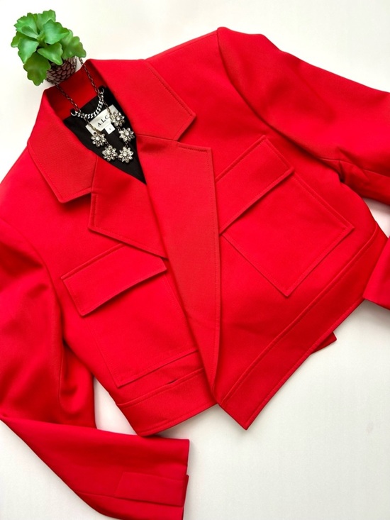 A.L.C. Jackets & Blazers - A.L.C. Reeve Cropped Blazer Jacket Patch Pocket Ruby Red Size 6